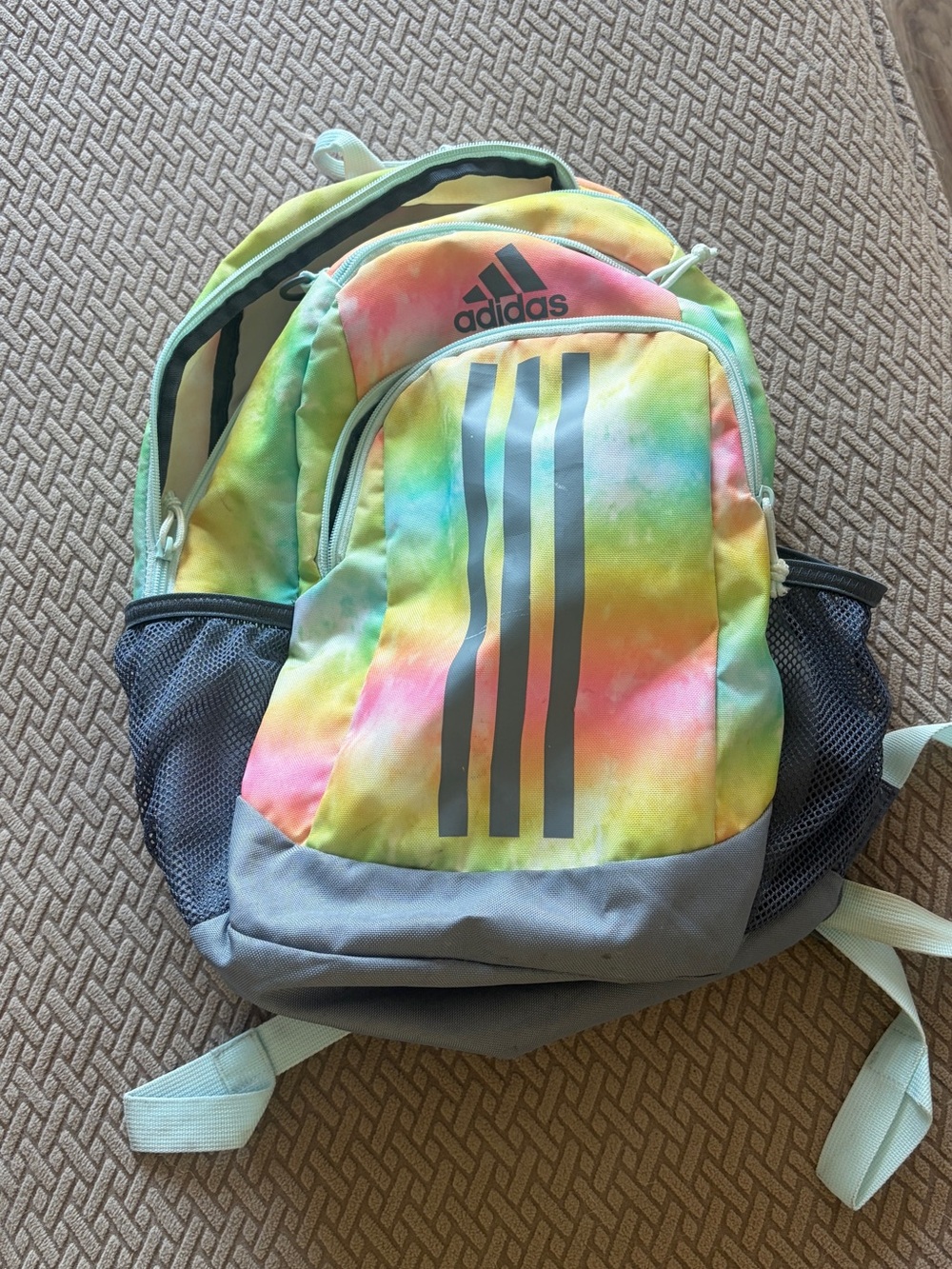 adidas Tie-Dye Backpack in Yellow, Green, Pink, Blue